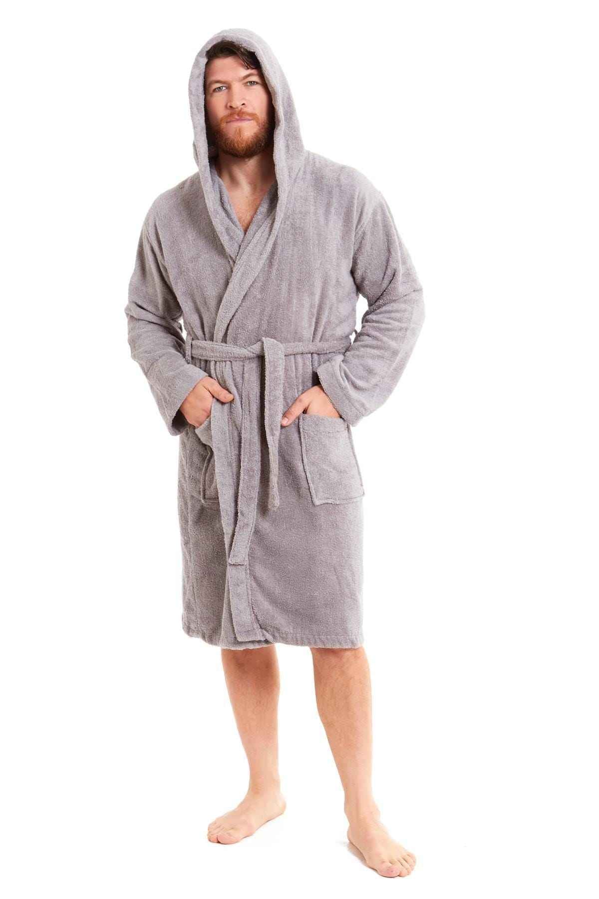 Unisex Bamboo Hooded Dressing Gown Super Soft Towelling Bath Robe for Men &amp; Women by Sock Stack
