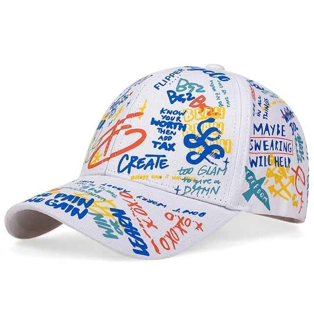 fashion Letter Baseball Cap Graffiti Sun Hip Hop Cap Visor Spring Hat Men Adjustable Snapback Cotton Cap For Women Men Hats