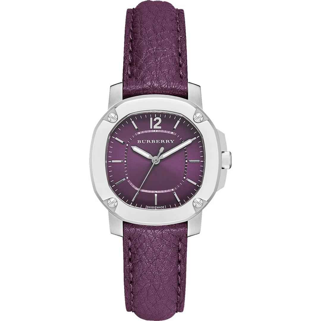 Burberry Brit The Britain Maroon Dial Maroon Leather Strap Watch for Women - BBY1714